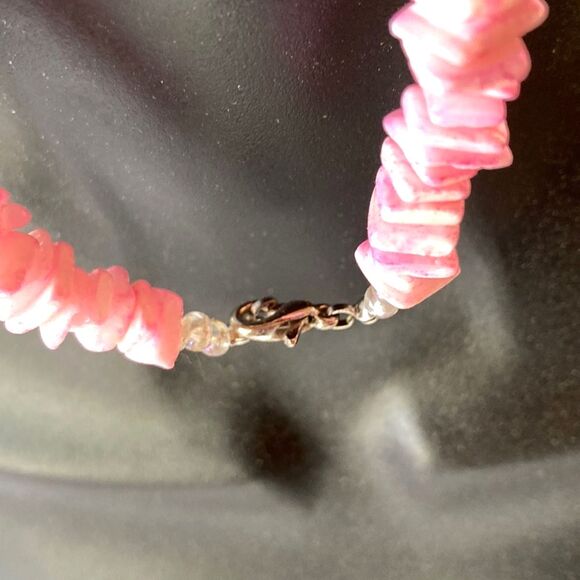 PUKA SHELL Pink Bracelet Metal Clasp Closure Unisex Men Women 9 inches - Picture 5 of 7